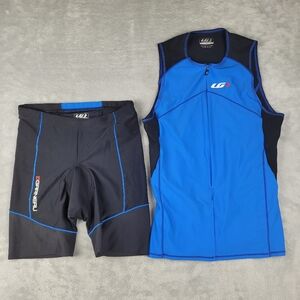 Louis Garnau Cycling Jersey Shorts Set Men's Size L Black Blue